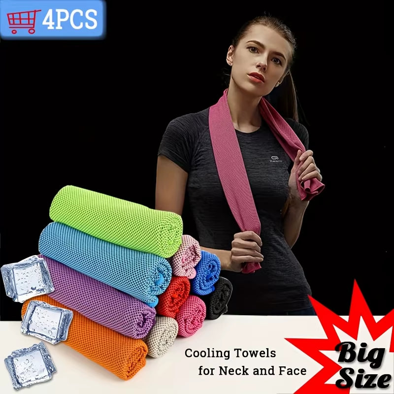 4PCS Sports Cooling Cold Towels, Neck and Face Cooling Towels, Cooling Towels, Cold Towels, Sports Outdoor Cool