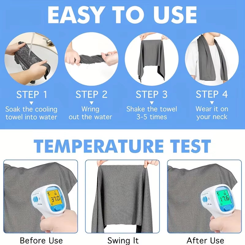 4PCS Sports Cooling Cold Towels, Neck and Face Cooling Towels, Cooling Towels, Cold Towels, Sports Outdoor Cool