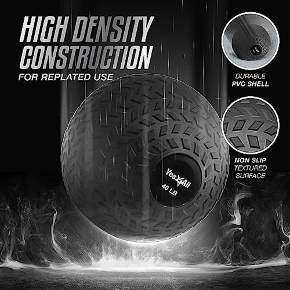 Slam Balls, 10-40Lb Weighted Ball Weight, Durable PVC Sand Filled Workout Dynamic Slam Ball for Core Strengthen