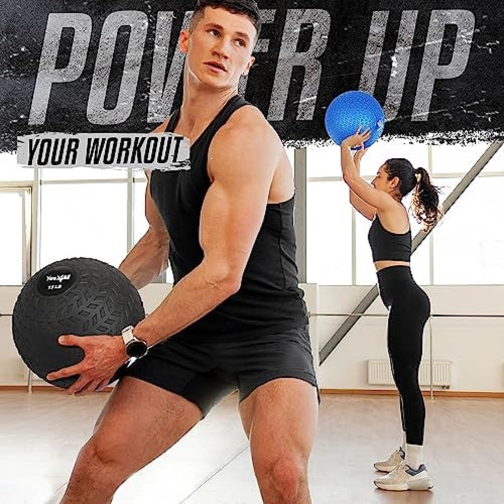 Slam Balls, 10-40Lb Weighted Ball Weight, Durable PVC Sand Filled Workout Dynamic Slam Ball for Core Strengthen