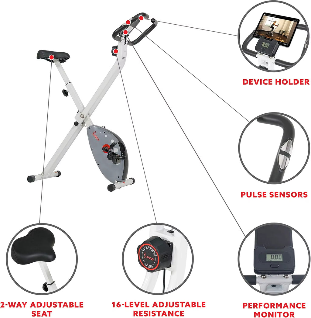 Exercise Bike W/Pulse Sensors & Adjustable Cushion Seat, Home Cardio Training Machine for Adults/Seniors' Indoor Cycling Workout